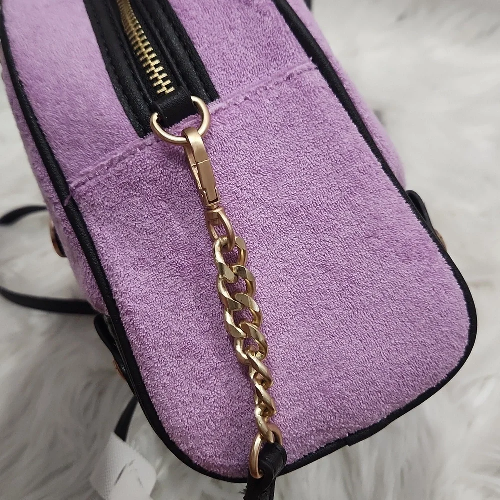🔹Juicy Couture 🔹️Juicy Lovers  Violet/tulle Purple Terry Cloth Club Bowler Bag
